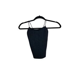 American Eagle Womens XS Black Spaghetti Strap Halter Crop Top